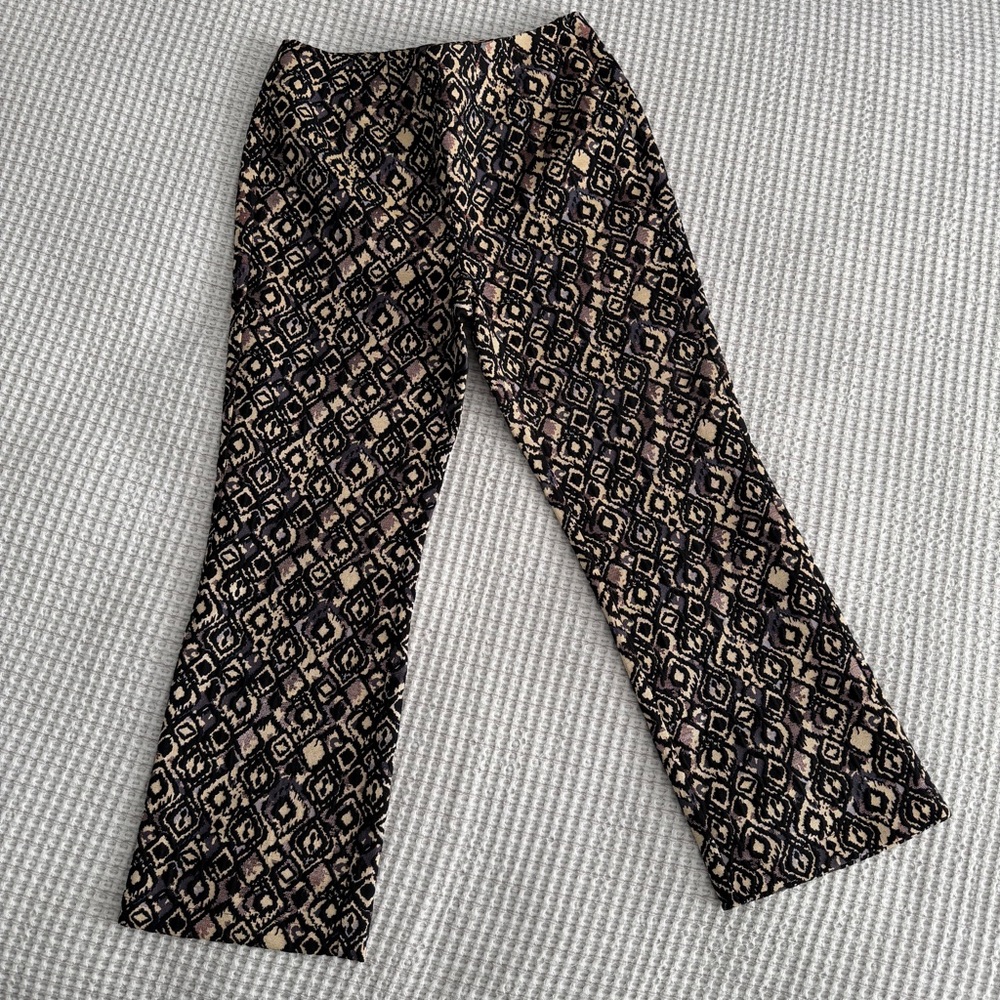 Free People Mod Cropped Kick-Flare Metallic Pants